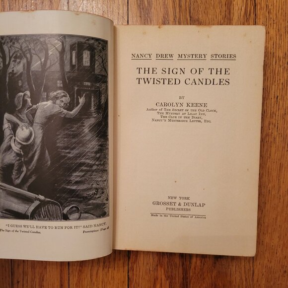 Sign Of The Twisted Candles Nancy Drew Mystery Book Carolyn Keene 1933 1st Ed - Picture 2 of 8